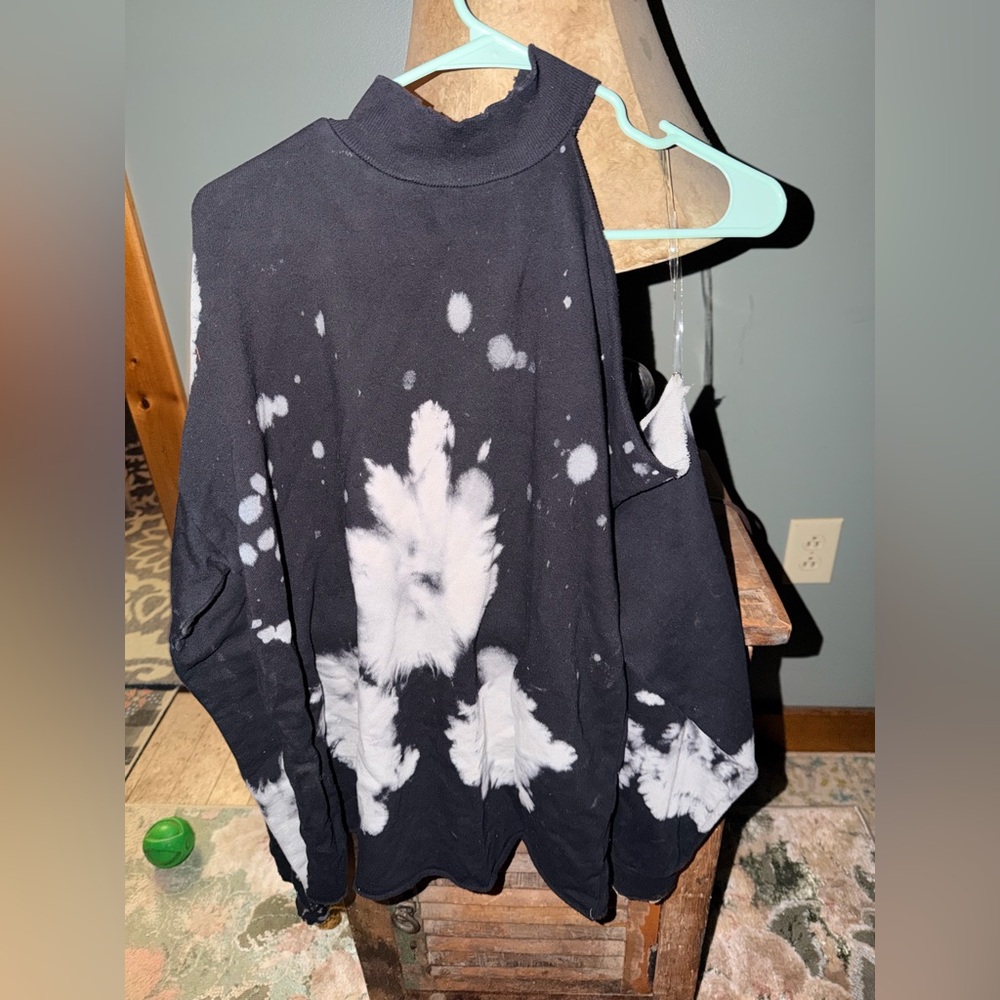Tie-Dye Long Sleeve Top - Black/White by Gilded Intent